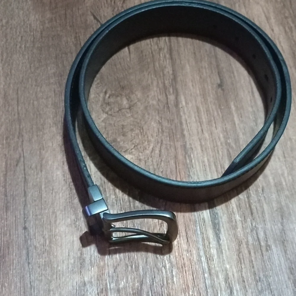 Black Wide Leather Buckle Belt